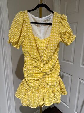 In my Auction tonight for $5 Factory Yellow Gingham Mini Dress